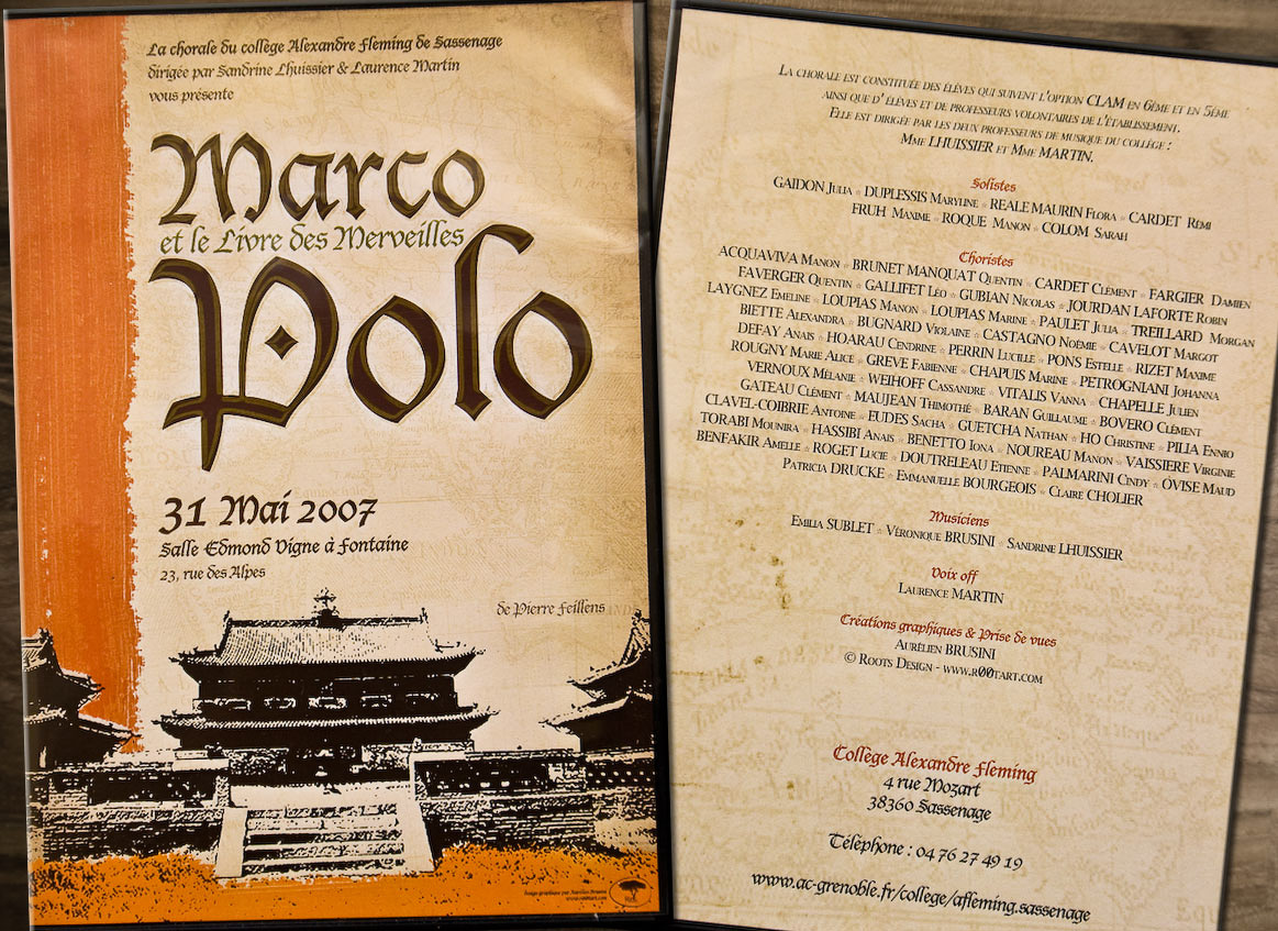 Habillage du DVD de la comédie musicale Marco Polo.